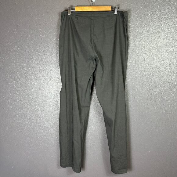 Eileen Fisher Linen Viscose Wide Leg Pants Gray Size 16 Zip - Picture 4 of 6